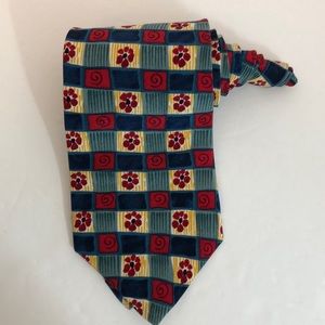 J. GARCIA Silk Tie Red Blue Yellow